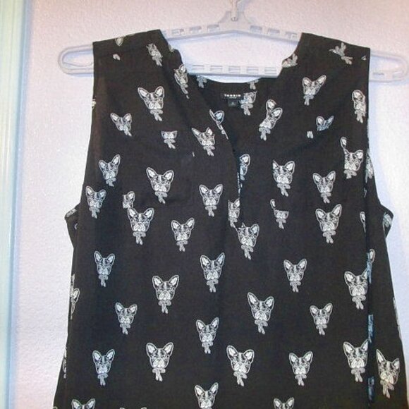Torrid GEORGETTE Harper Size 3X BLOUSE Tunic Top DOG PRINT Pockets FLOWY Light - Picture 3 of 12